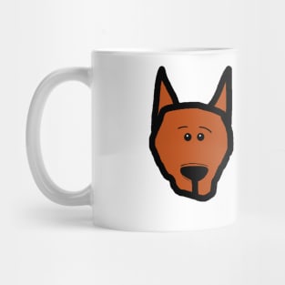 miniature pinscher red SD cartoon head Mug